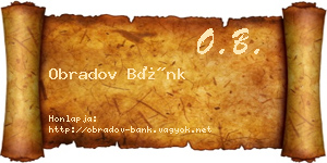Obradov Bánk névjegykártya